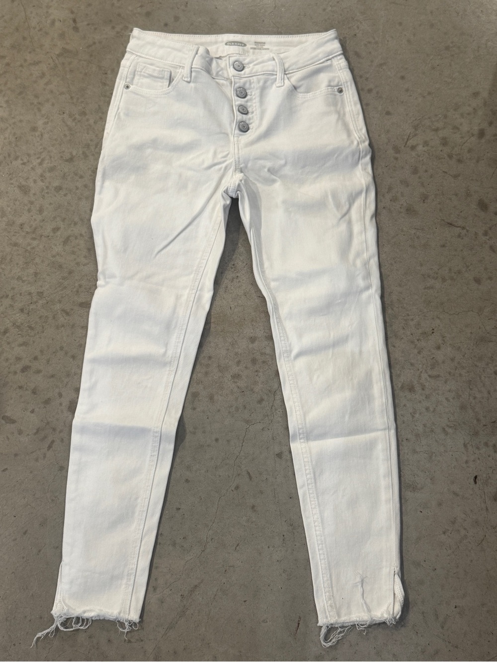 Old Navy White Skinny Button-Fly Jeans